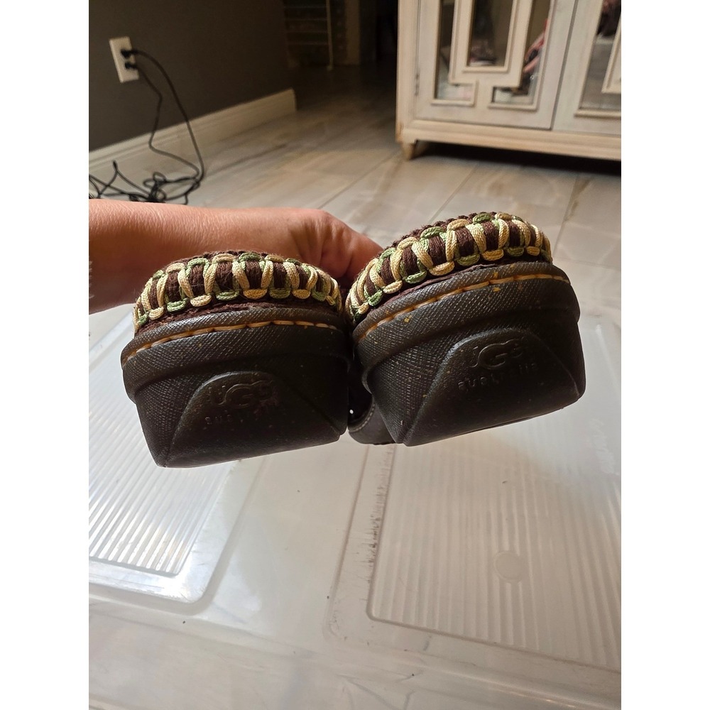 UGG Australia Nightengale Suede Sheepskin Clogs Mules Brown‎ 5177 Womens 9 - Picture 15 of 16